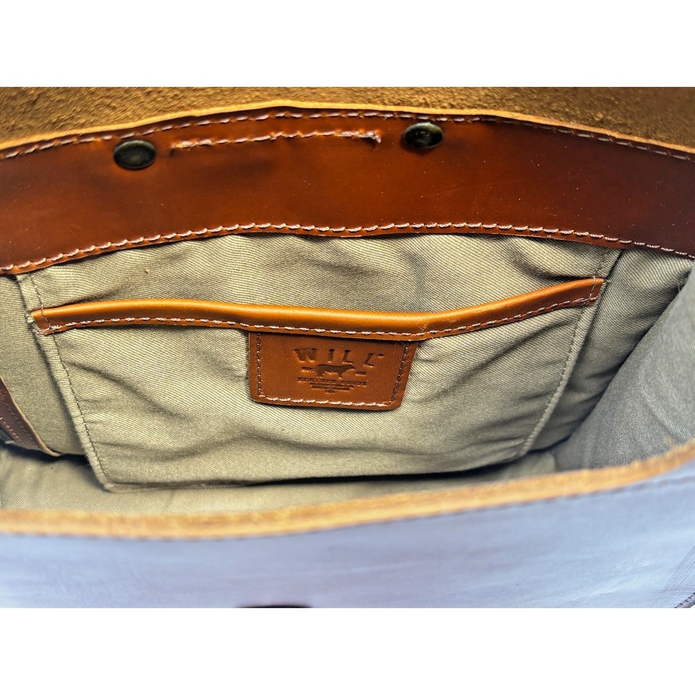 WILL Full Grain Leather Simple Backpack Purse Tan Unlined Magnetic Closure EUC - Picture 10 of 16